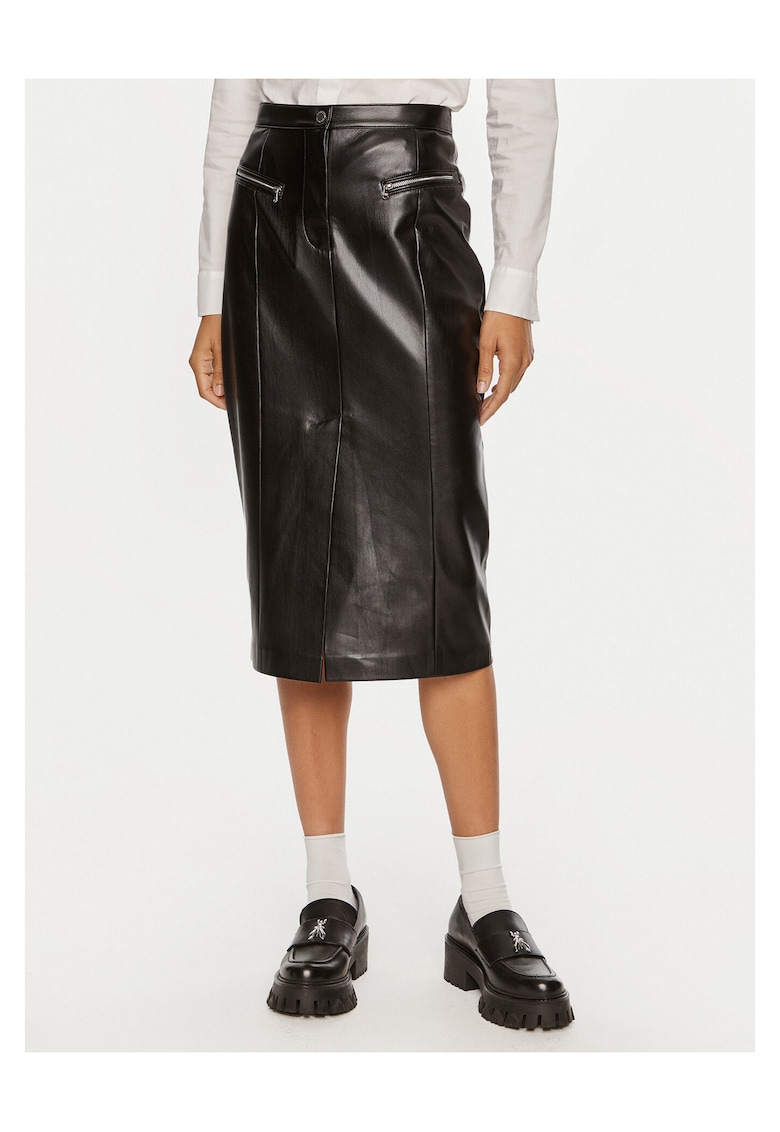 Fusta imitatie de piele - neagra