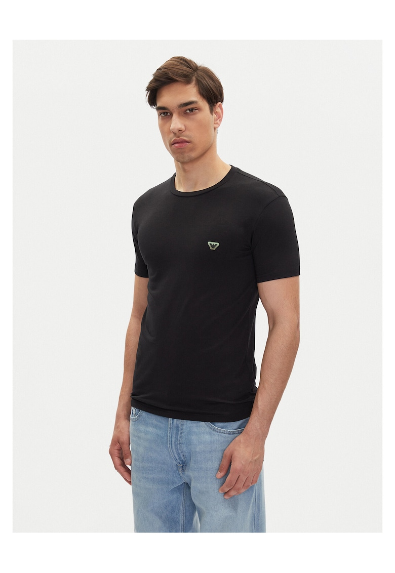 Tricou barbati negru - material bumbac