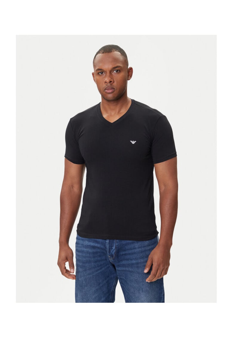 Emporio Armani Underwear Tricou barbati negru - bumbac