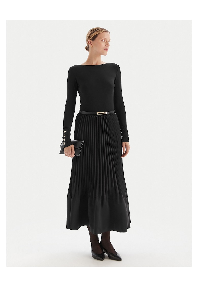 Rochie tricotata de dama negru - fabricata din material de calitate