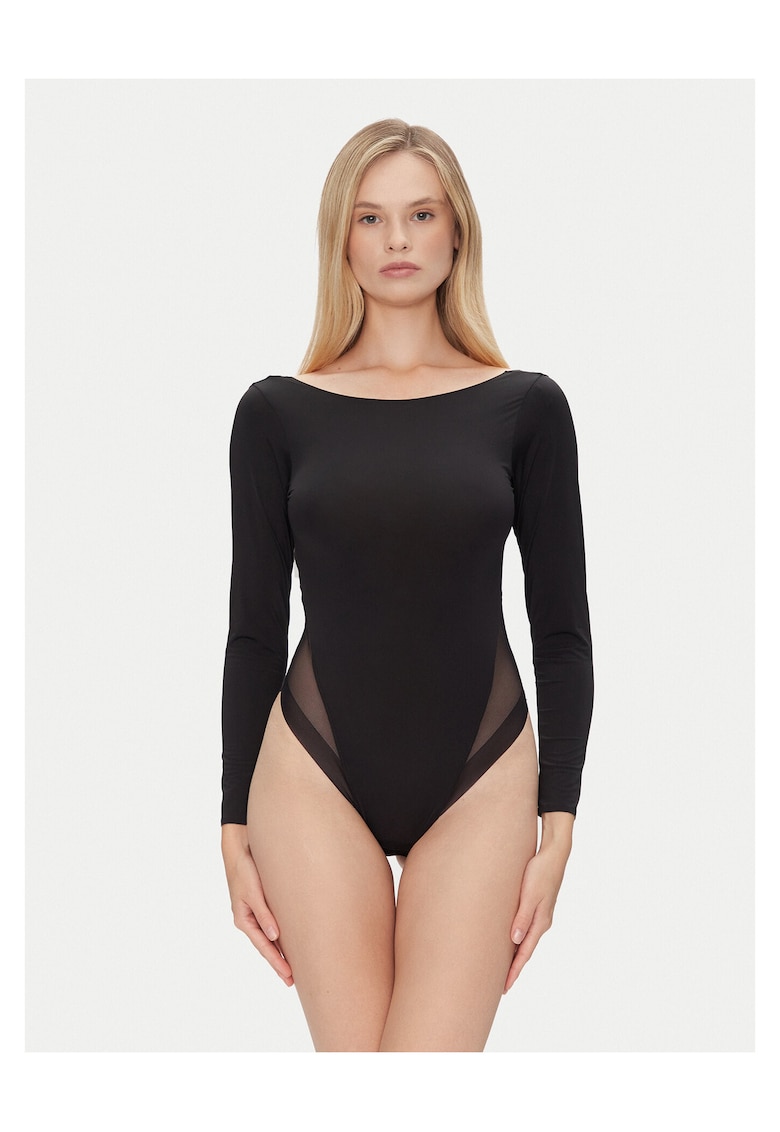 Ysabel Mora Body negru cu maneci lungi