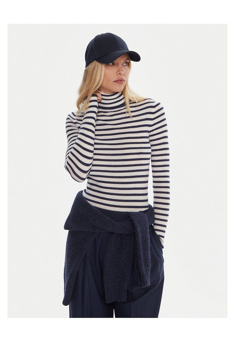 Bluza dama alb/bleumarin