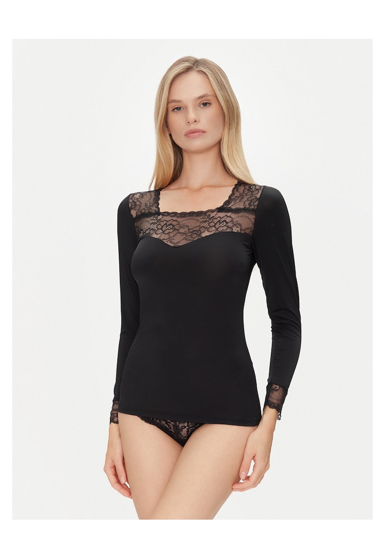 Bluza de pijama dama negru - din material moale