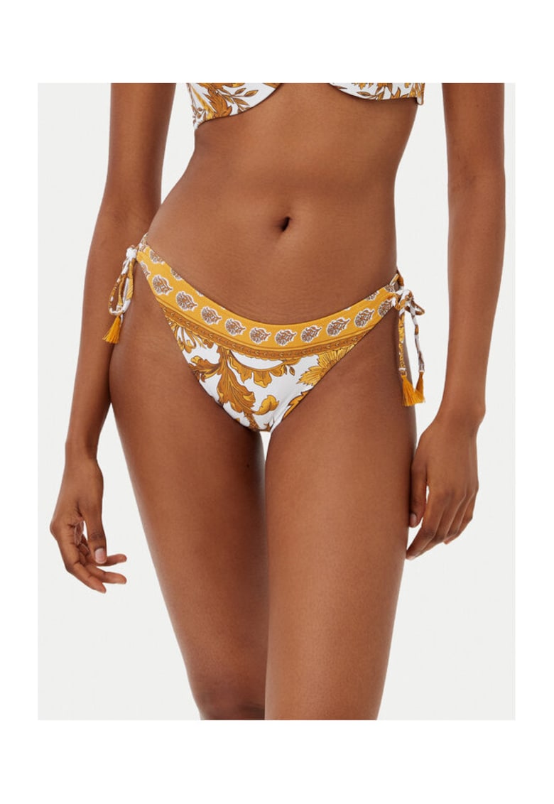 Slip bikini dama BM207 - Sintetic - Galben - Alb/Galben