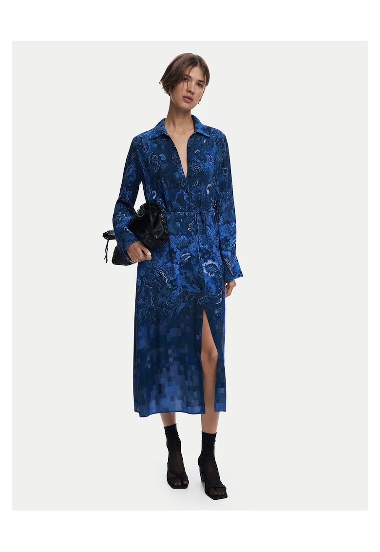 Rochie camasa dama albastru - fabricata din material de calitate