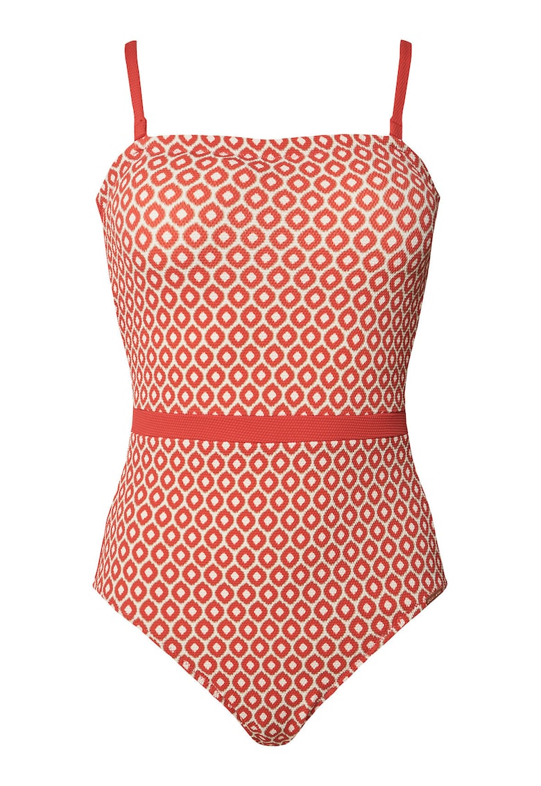 Costum de baie reversibil dama rosu - bej