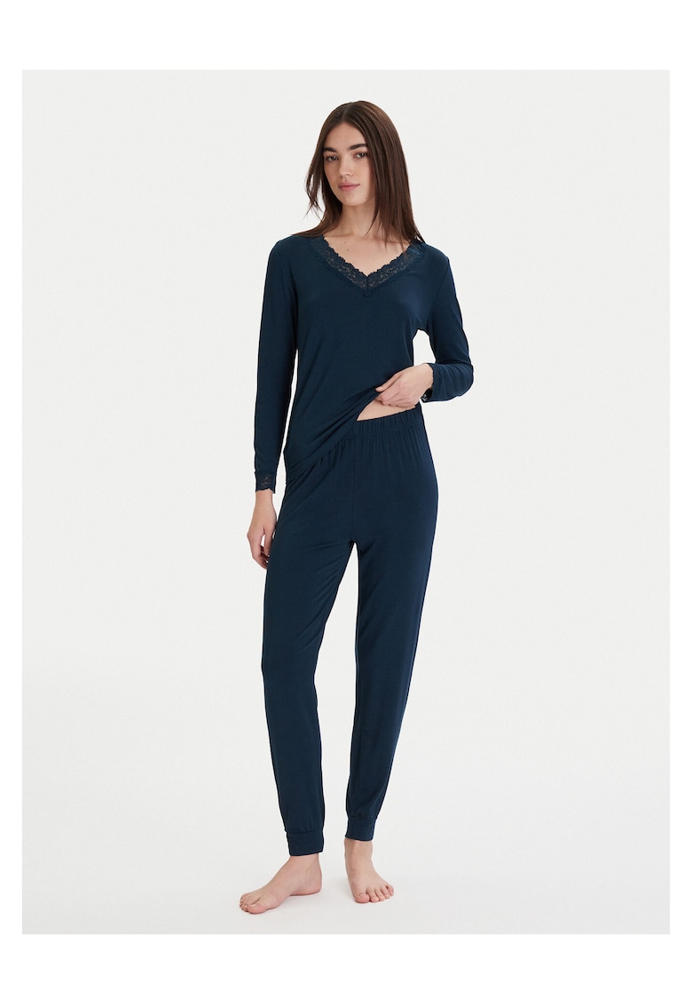Pijamale dama bleumarin - mulate