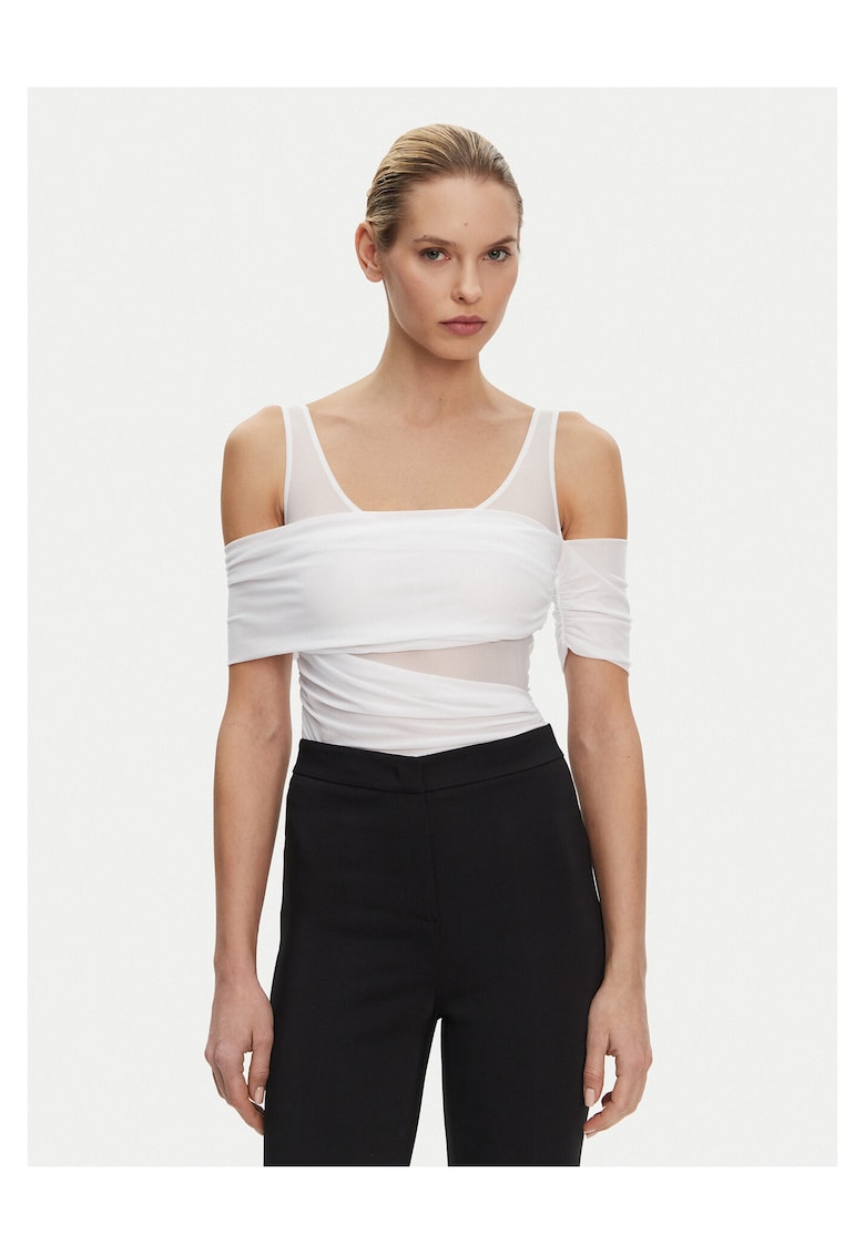 Body dama alb - din material elastic