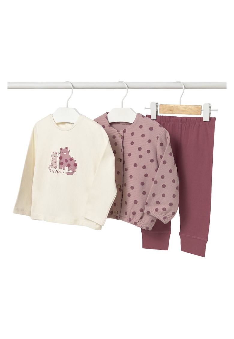 Compleu pentru copii din 3 piese - roz/crem
