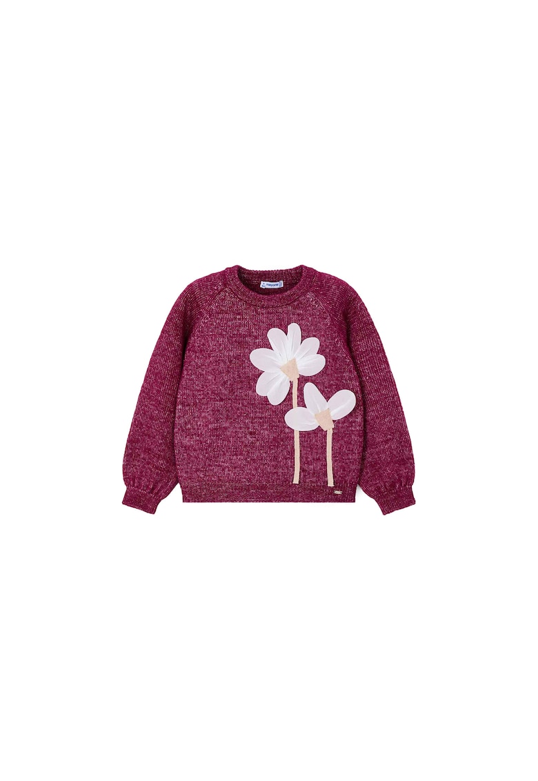 Pulover fetita rosu - pulover gros