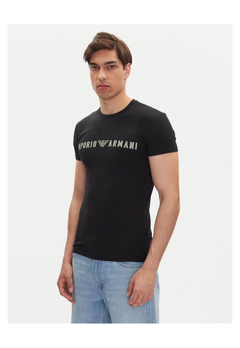 Tricou barbati - negru - bumbac