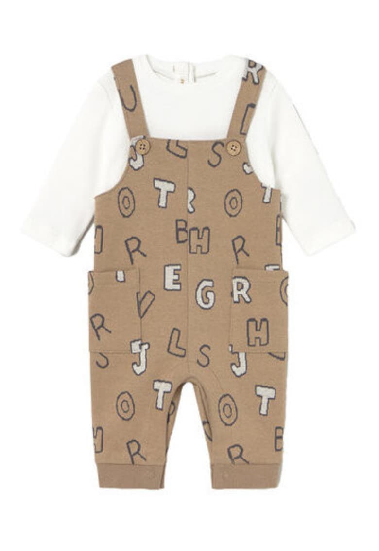 Compleu pentru Copii - Bluza si Salopeta - maro/crem