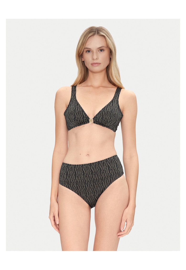 Costum de baie dama - negru/galben