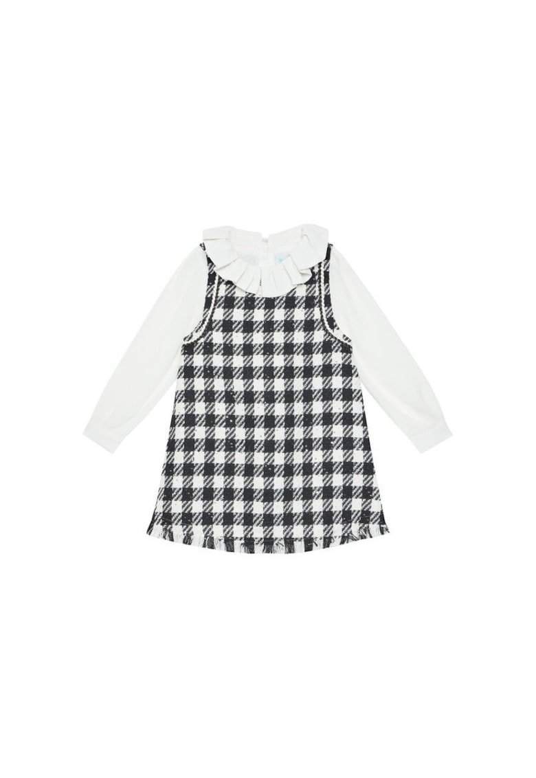 Rochie casual - Negru/Ecru - Maneca lunga