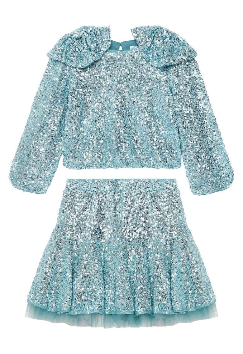 Compleu Bluza si Fusta - Albastru -
