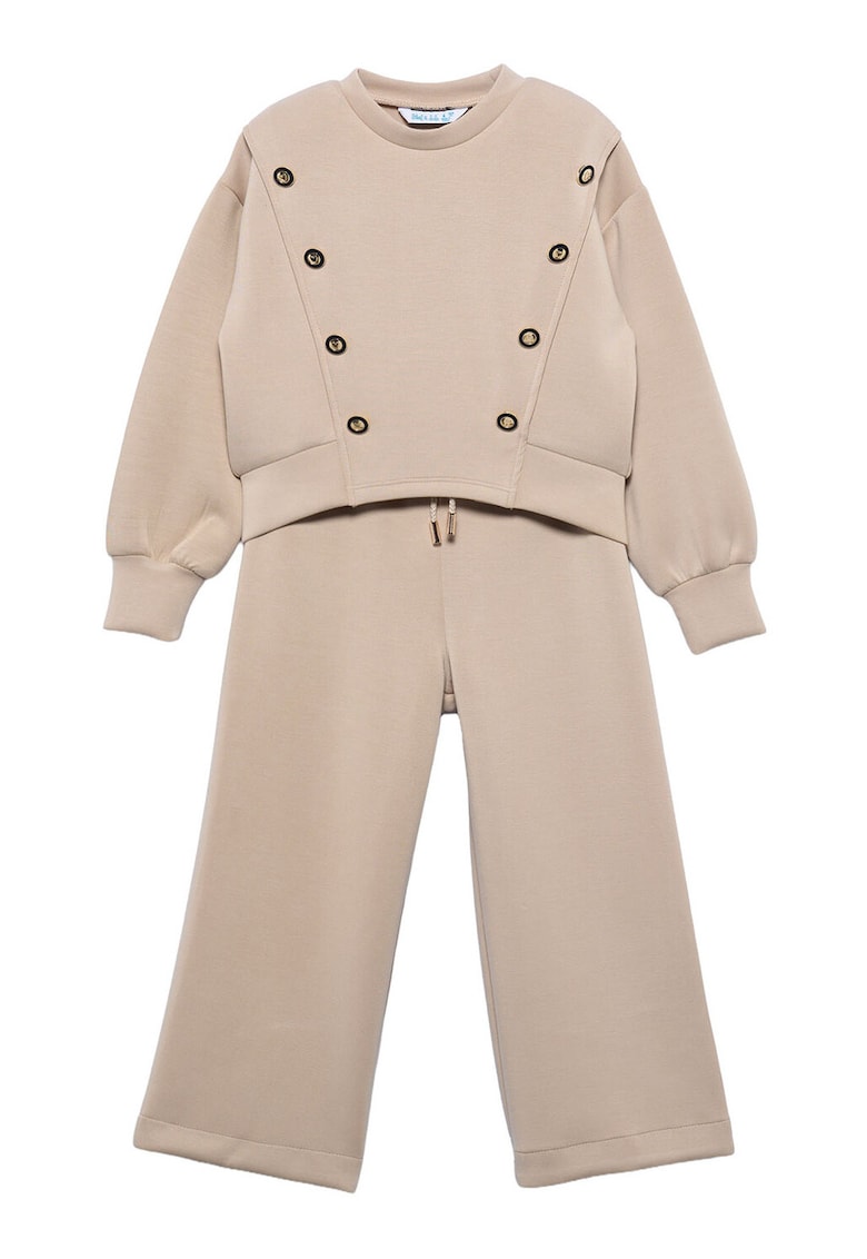 Compleu copii - bluza si pantaloni - textil - bej