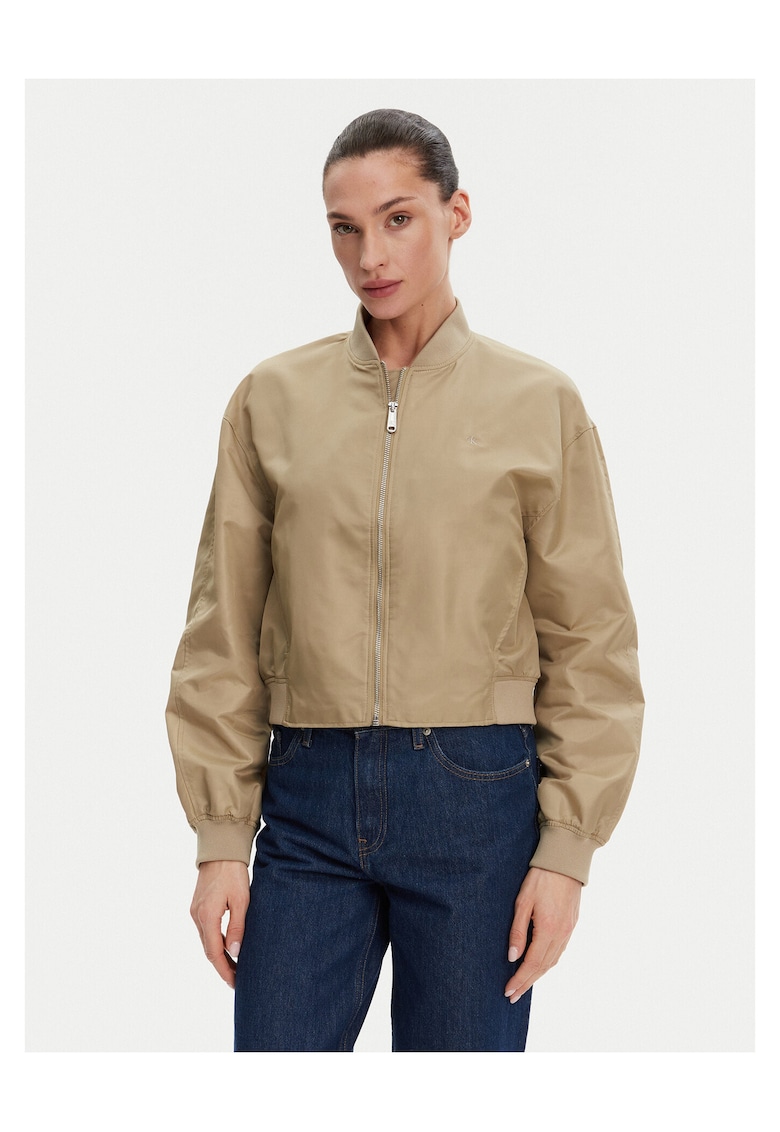 Jacheta bomber de dama bej -