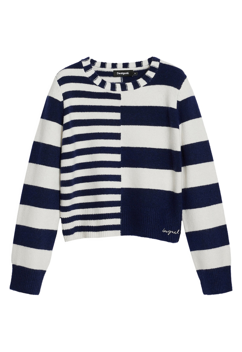 Pulover dama - bleumarin - dungi - poliester/acril/lana -
