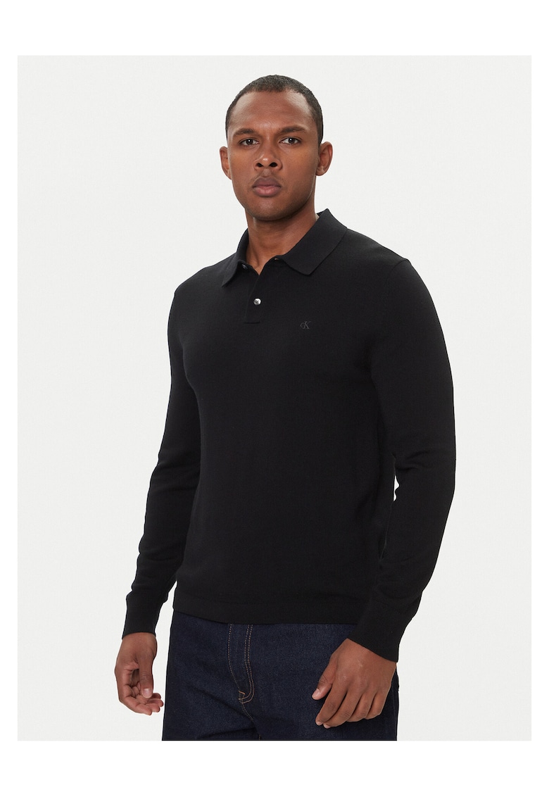 Bluza polo barbati negru - bumbac