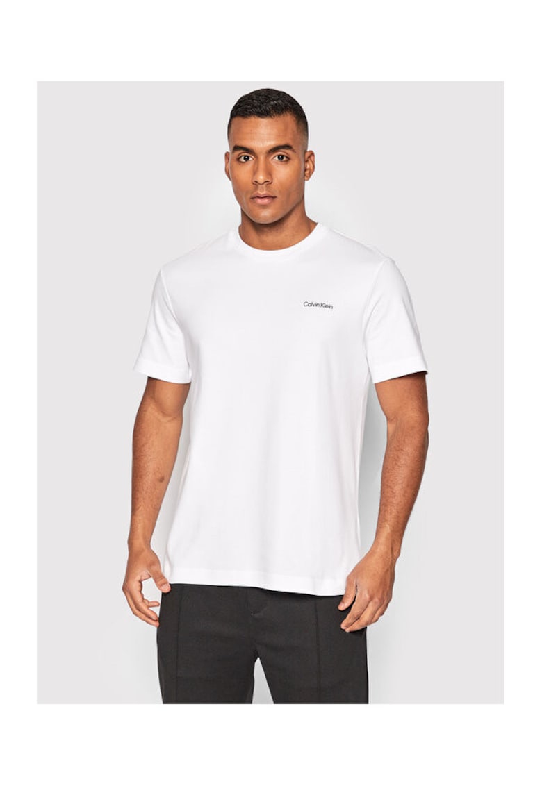 Tricou barbati alb - bumbac -