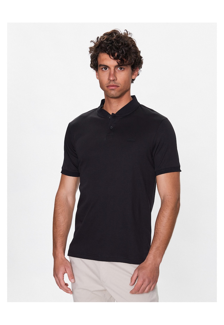 Tricou polo barbati negru - bumbac - uni