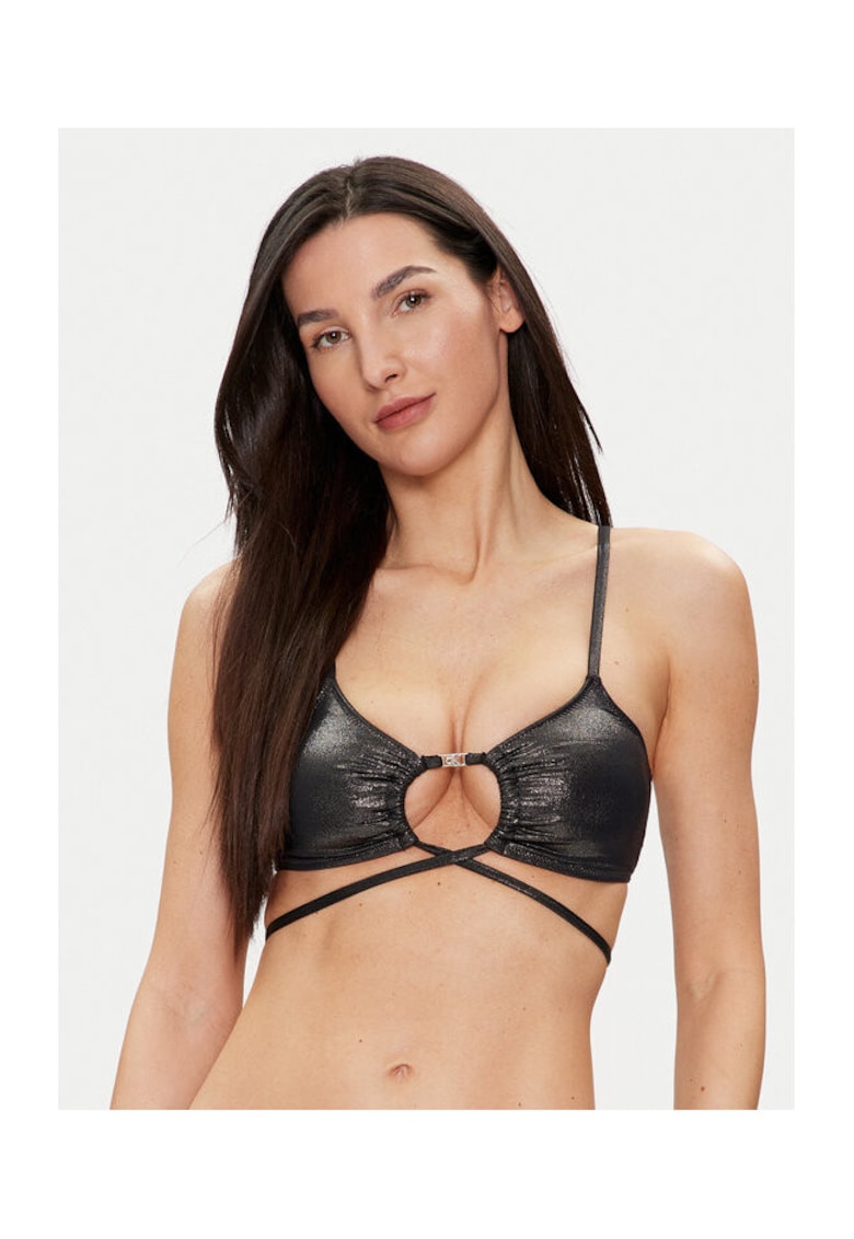 Sutien de baie dama - negru - model stralucitor