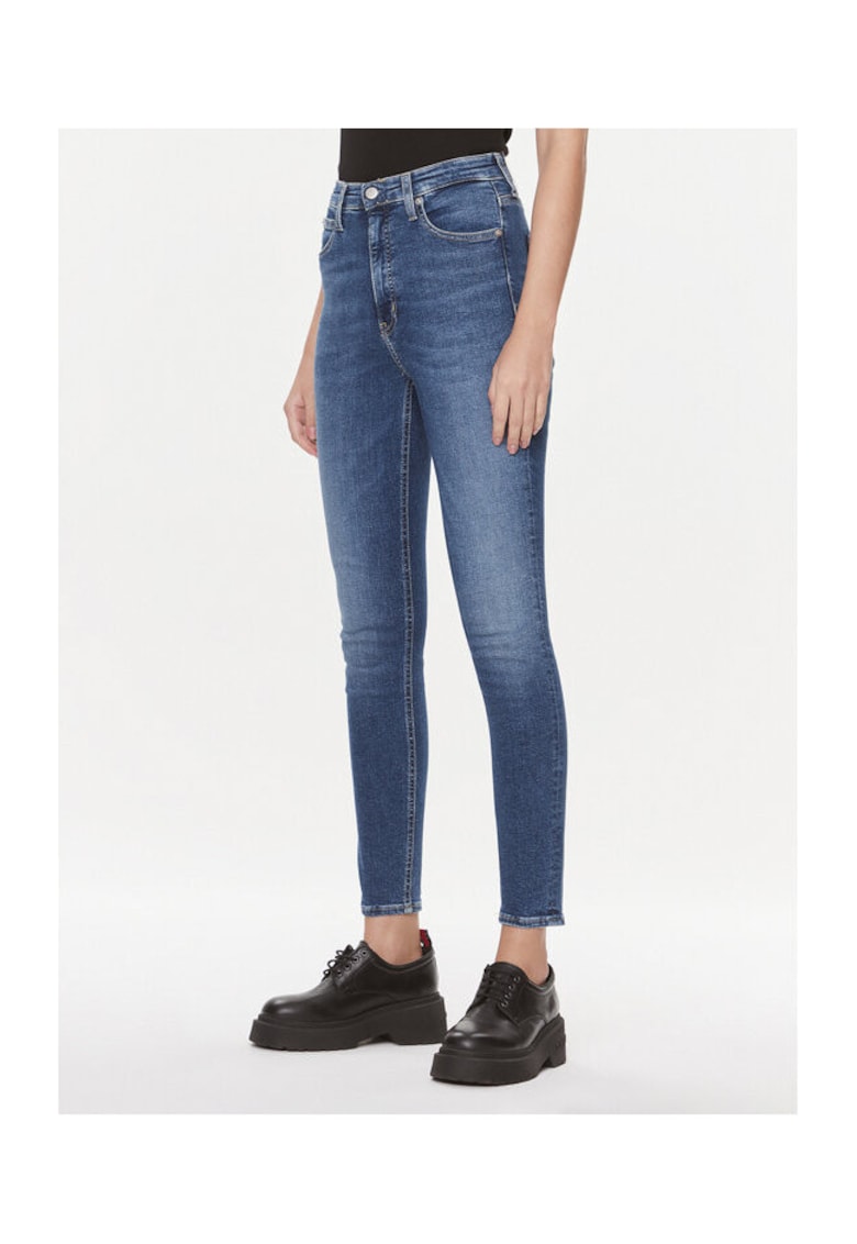 Blugi dama talie inalta - skinny ankle - bleumarin