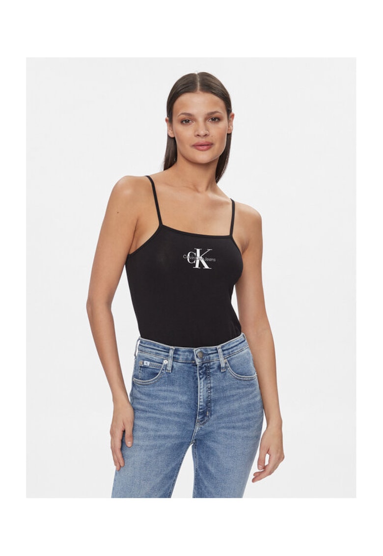 Body dama negru - din material elastic - logo CK