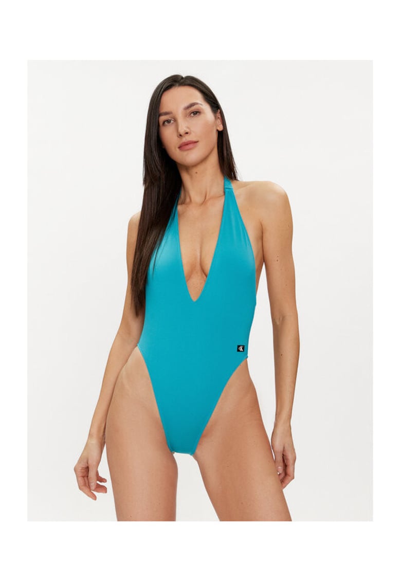 Costum de baie dama albastru deschis - material elastic
