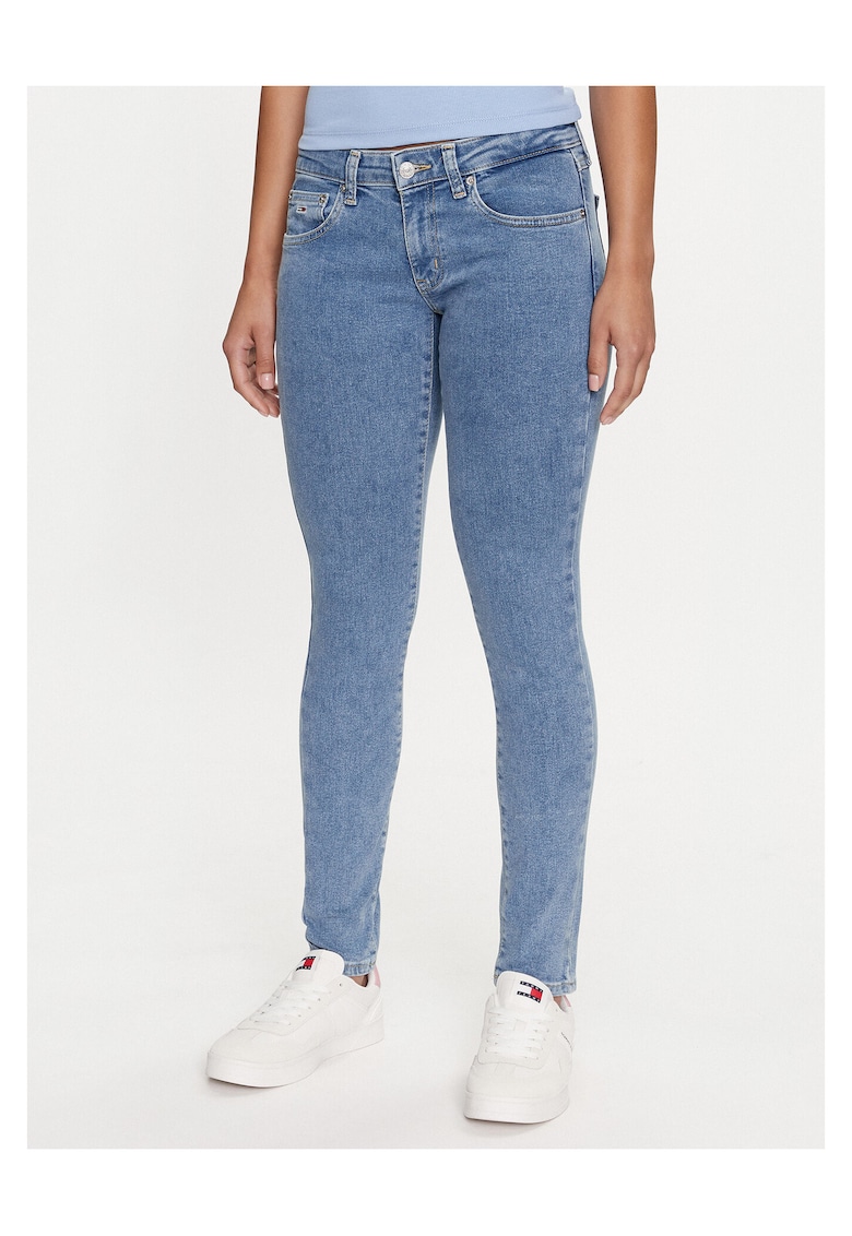 Blugi skinny dama albastru