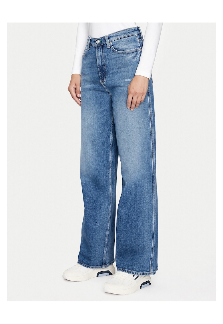 Blugi wide leg dama - albastru -
