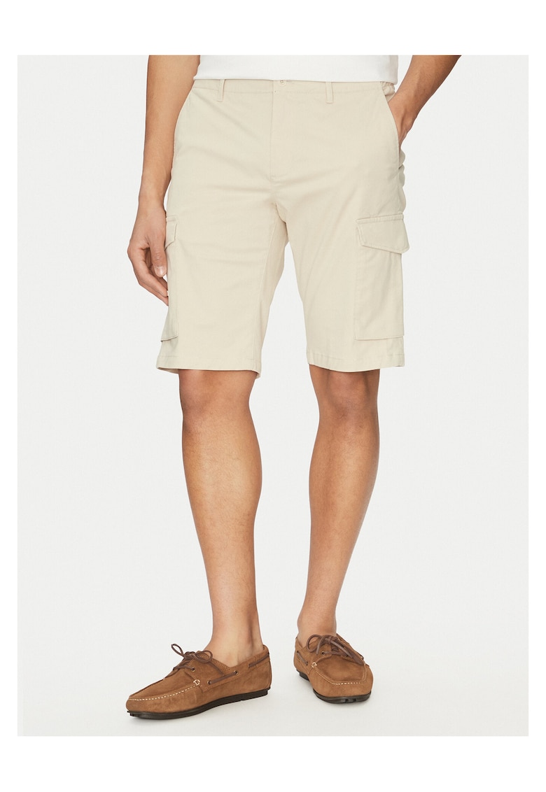 Pantaloni barbati - bej - 2 buzunare - material confortabil -