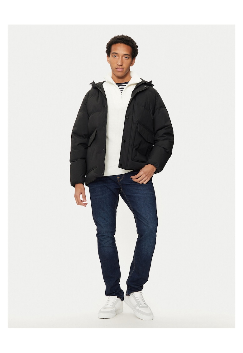 Geaca de puf barbati neagra - material usor