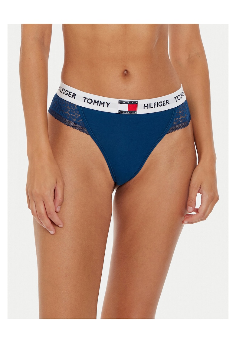 Chiloti tanga dama albastru - lenjerie intima -