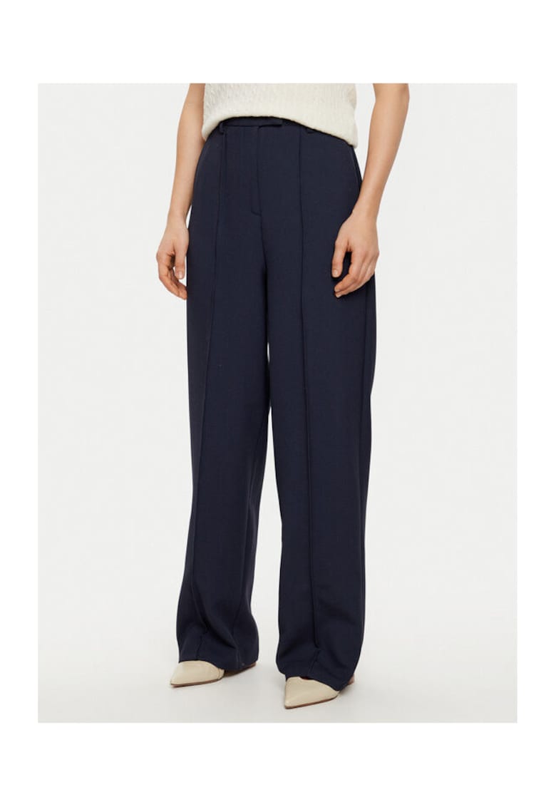 Pantaloni largi pentru dama bleumarin - stofa