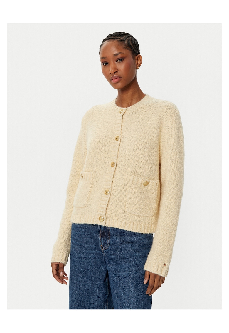 Cardigan dama bej - pulover elegant
