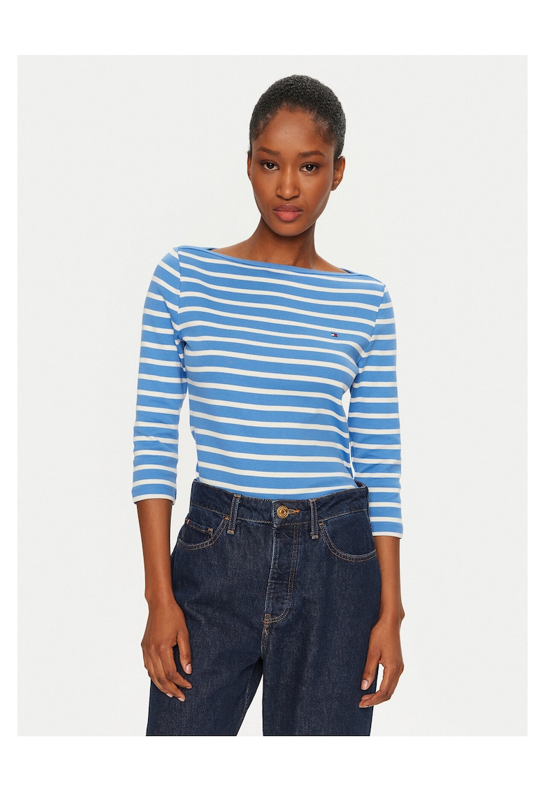 Bluza dama albastru/alb