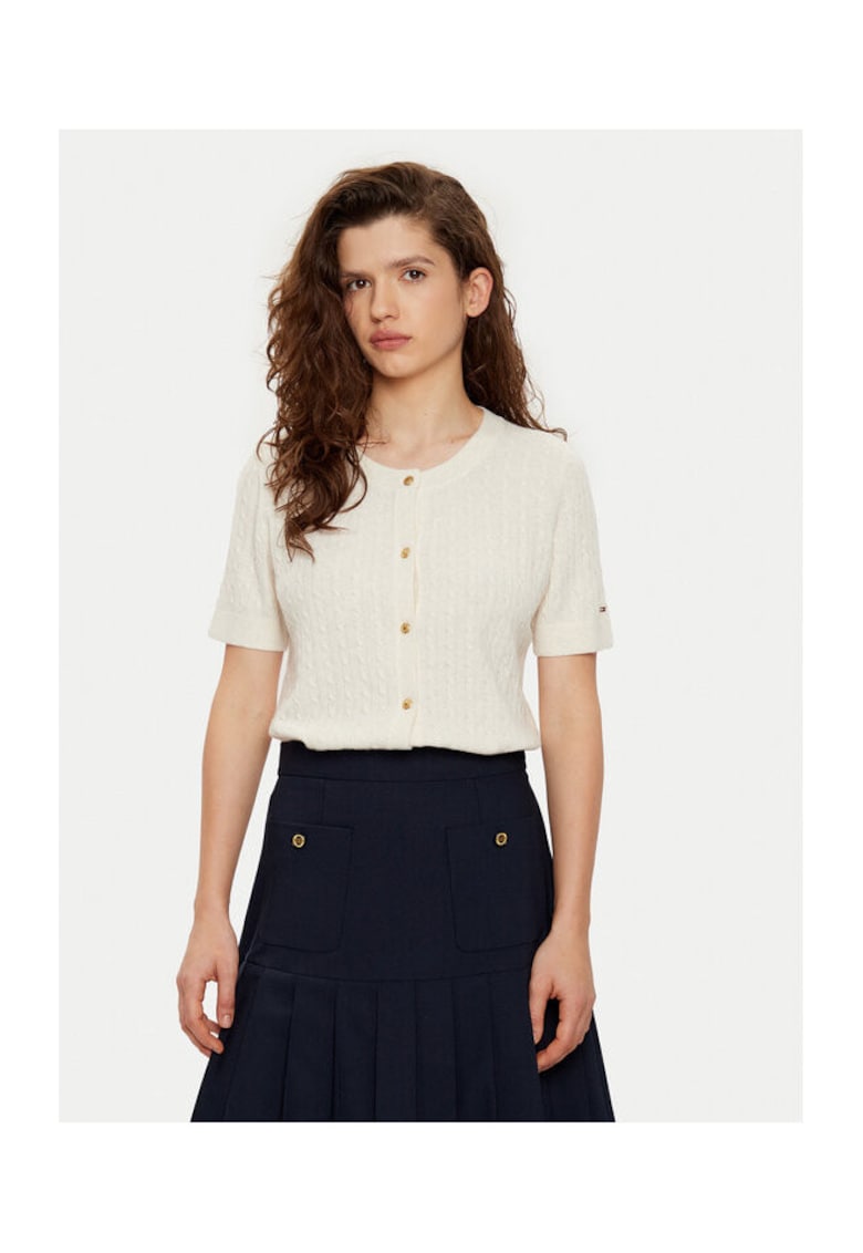 Cardigan dama crem - ecru - pulover