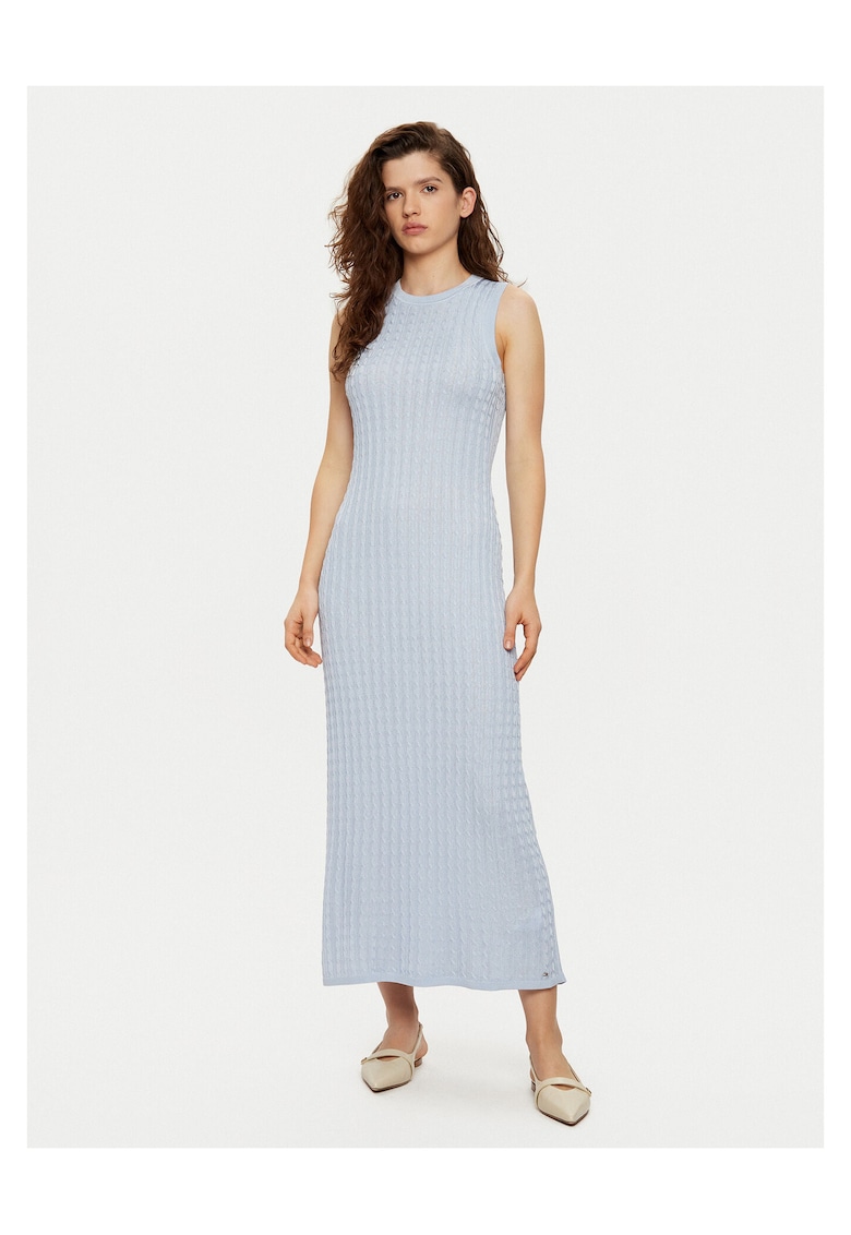 Rochie tricotata de dama albastru -