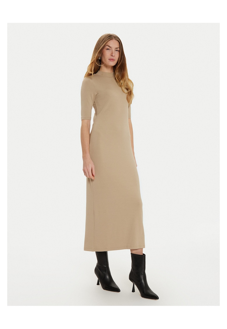 Rochie de zi bej - material usor
