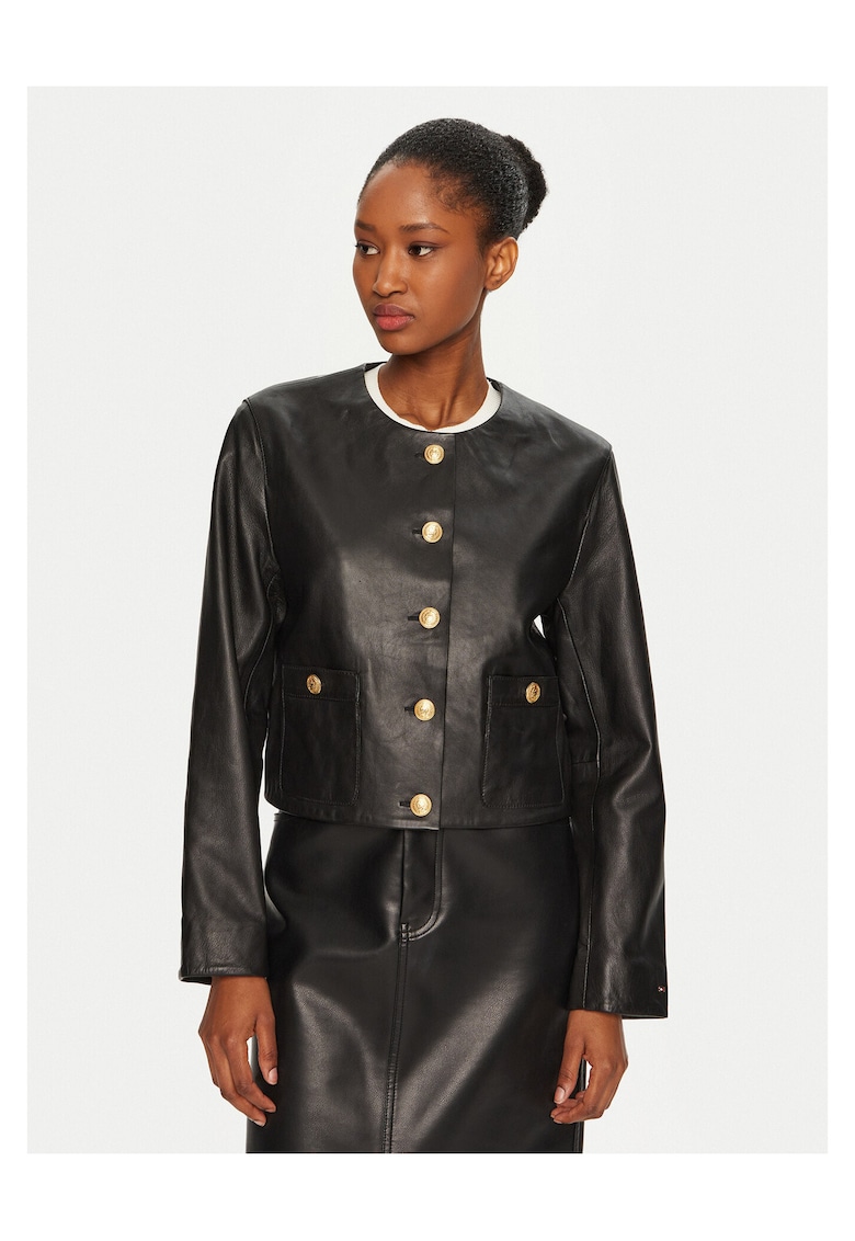 Geaca de piele - negru - dama -