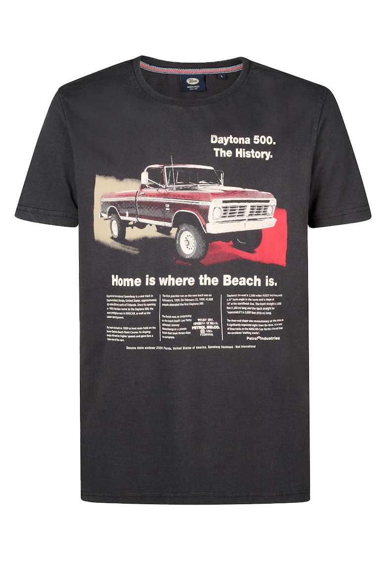Tricou barbati - negru - bumbac