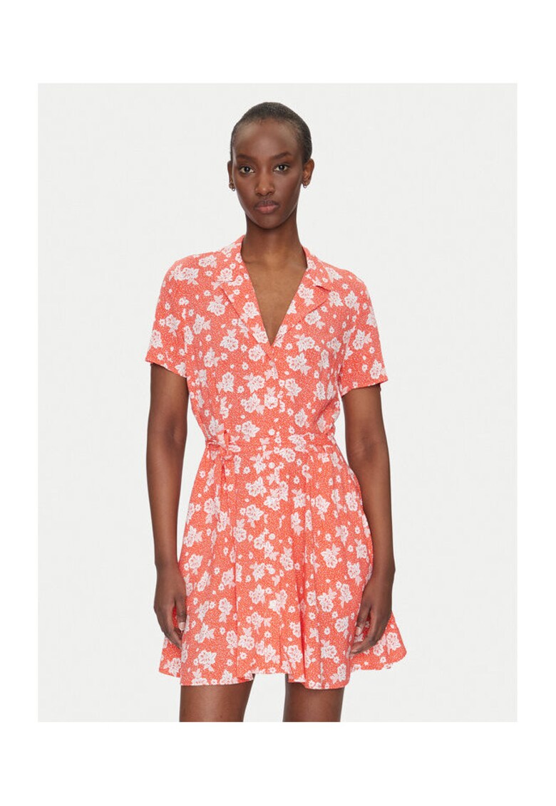 Rochie camasa - portocalie - femei