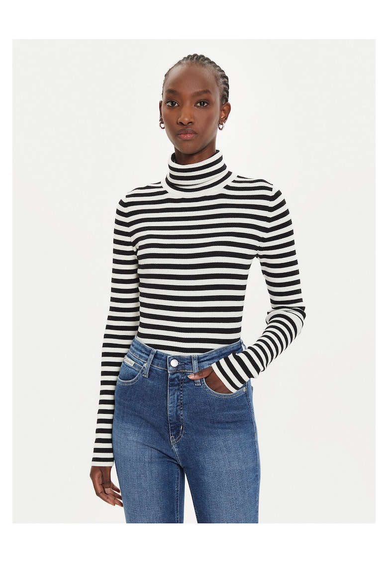 Pulover pentru dama negru/alb