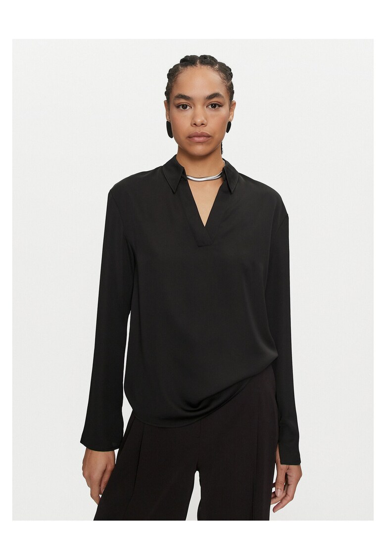 Bluza dama decolteu in v - negru