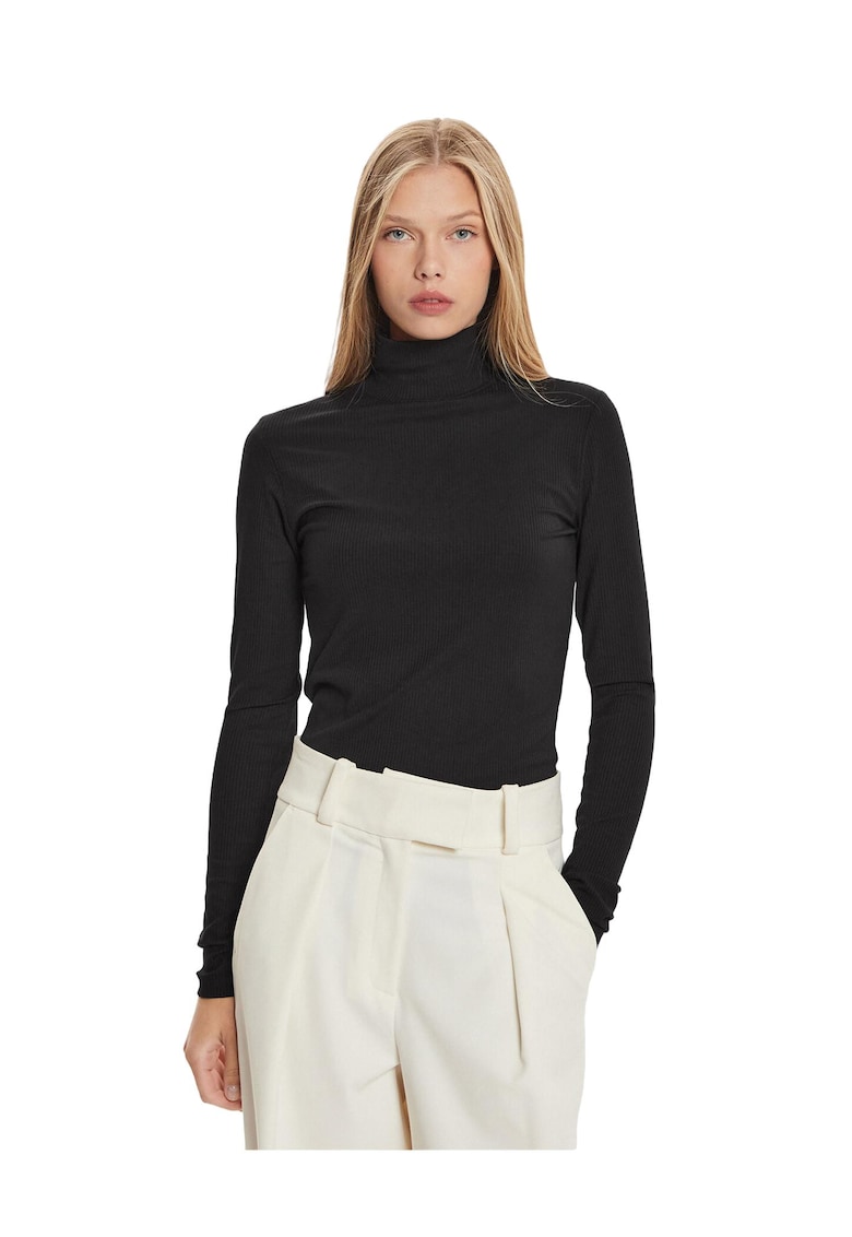 Bluza cu guler inalt pentru dama neagra