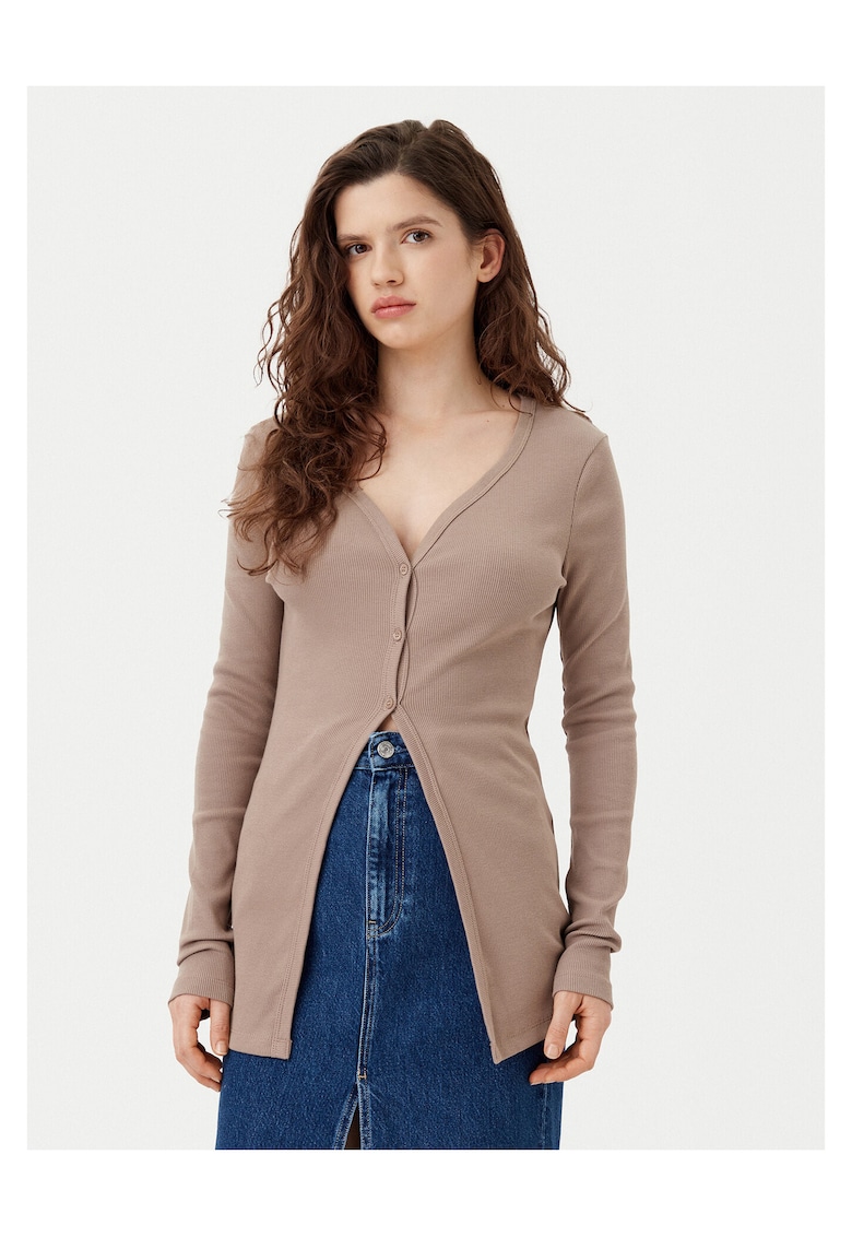 Cardigan dama bej - pulover elegant