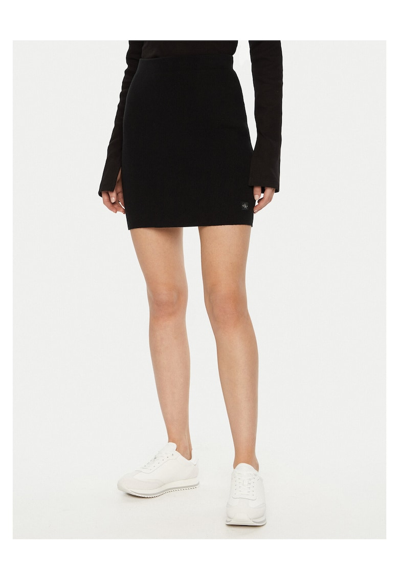Fusta creion dama negru - denim