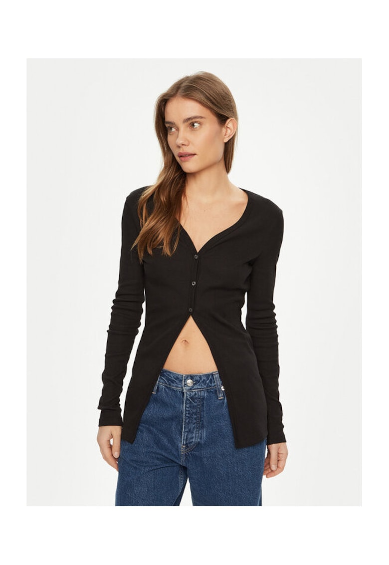 Cardigan dama negru - pulover elegant