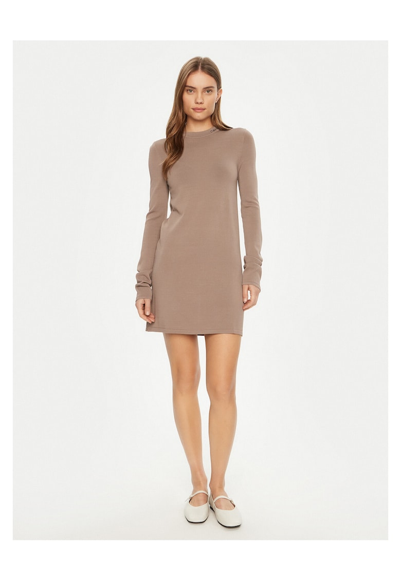 Rochie casual dama bej - din material confortabil